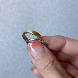 つけっばなし♪ＯＫ！金属アレルギー対応　316L サージカルステンレス　波打ち シンプル リング 指輪 kiitos 6枚目の画像