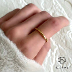 つけっばなし♪ＯＫ！金属アレルギー対応　316L サージカルステンレス　波打ち シンプル リング 指輪 kiitos 13枚目の画像