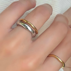 つけっばなし♪ＯＫ！金属アレルギー対応　316L サージカルステンレス　波打ち シンプル リング 指輪 kiitos 10枚目の画像