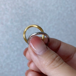 つけっばなし♪ＯＫ！金属アレルギー対応　316L サージカルステンレス　波打ち シンプル リング 指輪 kiitos 7枚目の画像