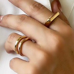 つけっばなし♪ＯＫ！金属アレルギー対応　316L サージカルステンレス　波打ち シンプル リング 指輪 kiitos 14枚目の画像