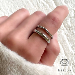 つけっばなし♪ＯＫ！金属アレルギー対応　316L サージカルステンレス　波打ち シンプル リング 指輪 kiitos 11枚目の画像