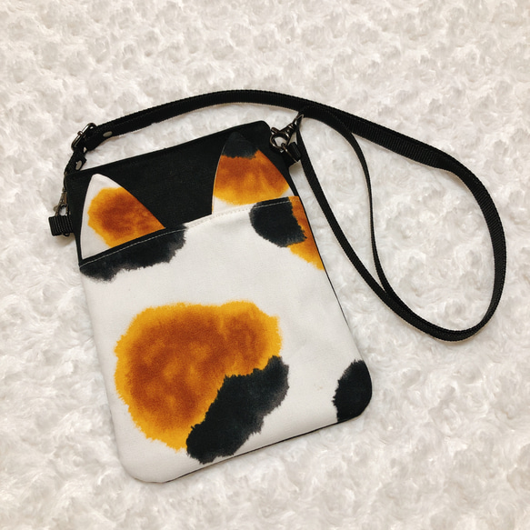 ハンドメイド　猫耳　しっぽ付き　スマホ　リュック型ショルダーポーチ　黒猫　ネコ REAL STYLE（ファッション） ハロウィン 2025 コスプレ ミニ