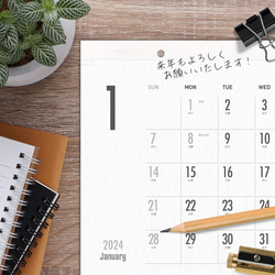 2024 カレンダー リフィル・シンプルデザイン（木製カレンダー交換用-A4-ヨコ） 6枚目の画像