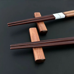 エシカルなお箸シリーズ 夫婦箸 スレッド 箸置きセット 4枚目の画像