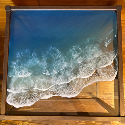レジンテーブル サイドテーブル レジンアート 海アート テーブル