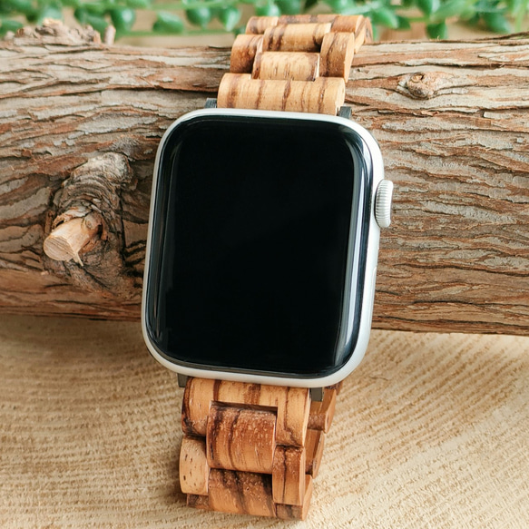 [木錶帶]EINBAND Apple Watch 天然木木錶帶 20mm [斑馬木] 第2張的照片
