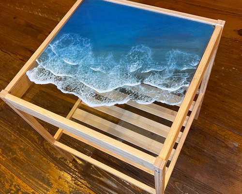 楽天市場】【レジンテーブル】 サイドテーブル 60cm×45cm×H30