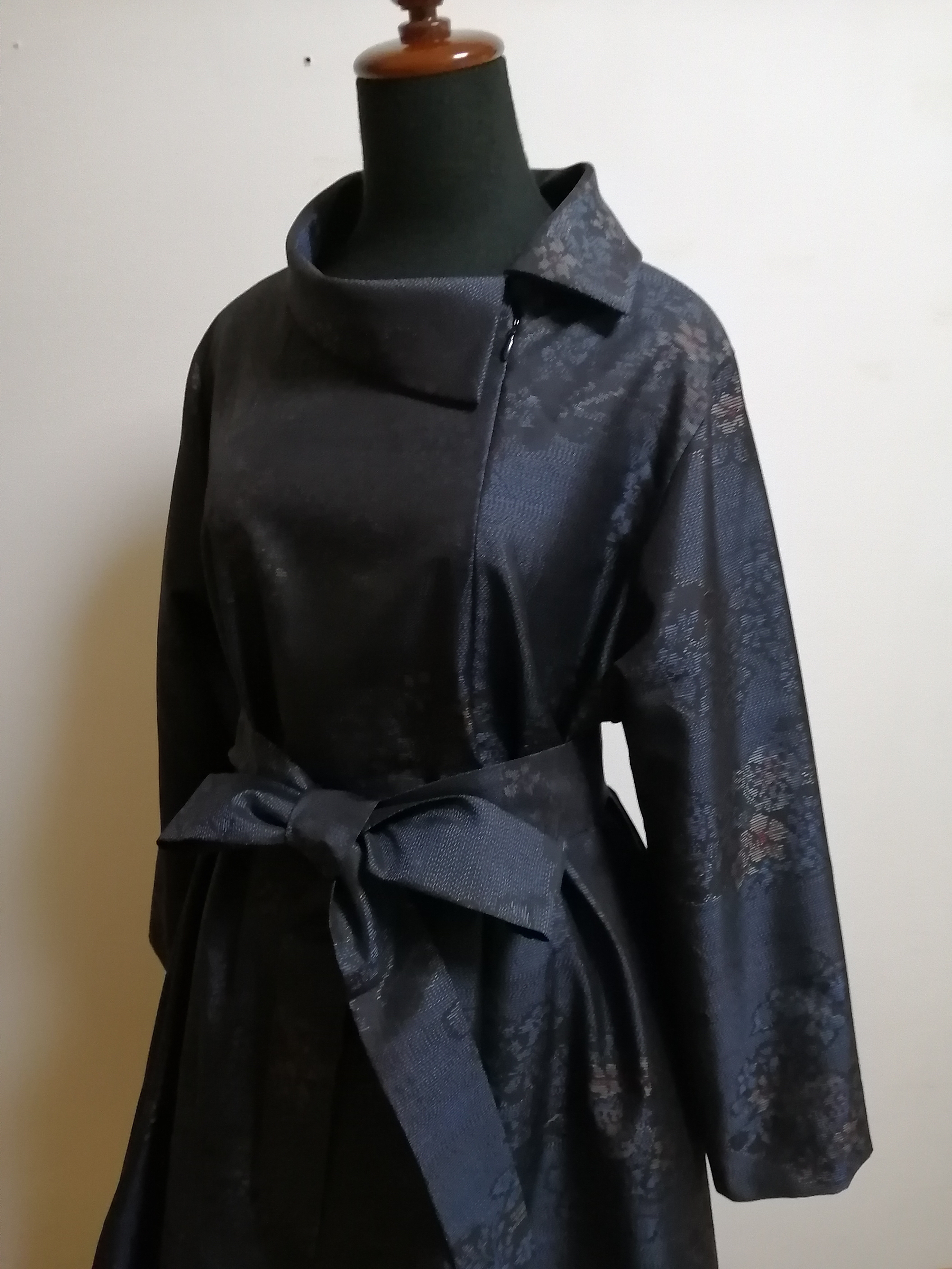 SOLD　着物リメイク　ワンピース　大島紬