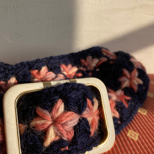 手編みベルト リフ編みのお花模様 その他ファッション雑貨 knitomo  