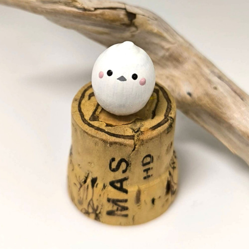 どんぐり人形 シマエナガ ①/モリヤマキノコ その他置物 モリヤマ