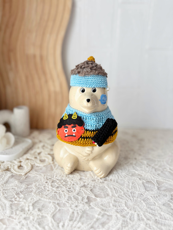 しろくま貯金箱 節分セット 青 その他人形 andante13 通販 15249268