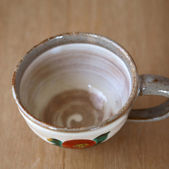 オーダー作品　赤絵椿のマグカップ 2枚目の画像