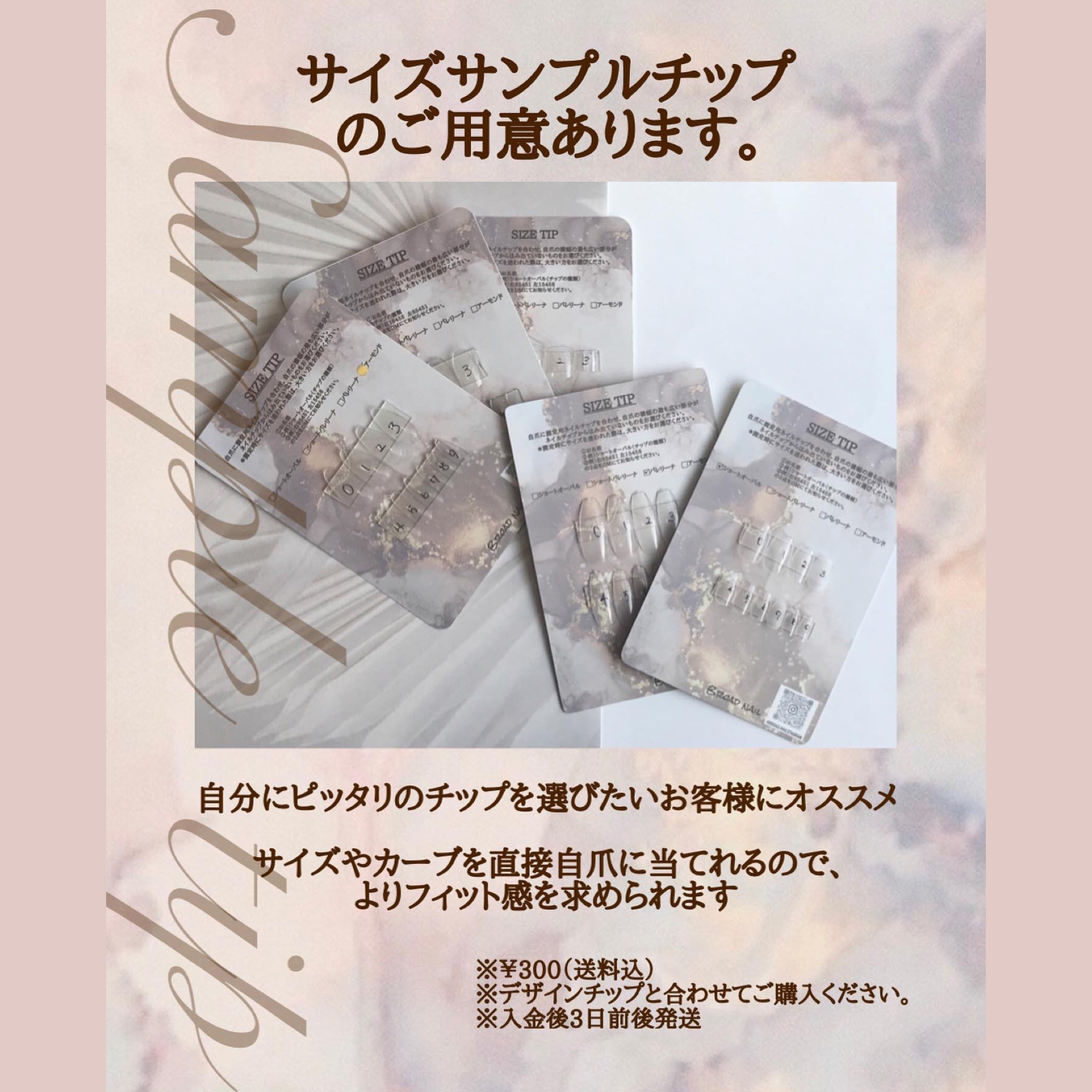 サイズサンプルチップ説明