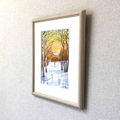EVAN様専用 透明水彩画 原画 「マウイの夕焼け」額縁付 SMサイズ