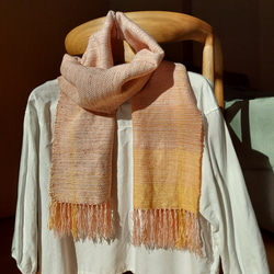 手織り　シルクウールとシルクのやさしいマフラー　作品2303 5枚目の画像