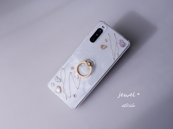 #jewel　真鍮のスマホリングとシェルのスマホケース（iPhone / Android) 10枚目の画像