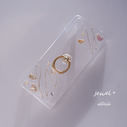 #jewel　真鍮のスマホリングとシェルのスマホケース（iPhone / Android) 7枚目の画像