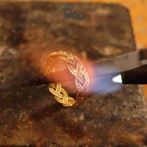 和風手編み K18水引きリング[結び] 指輪・リング Toshima 通販