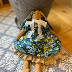 【匿名配送】うさぎのぬいぐるみ　和風　青　花柄 匿名配送】うさぎのぬいぐるみ 和風 青 花柄 匿名配送】うさぎの