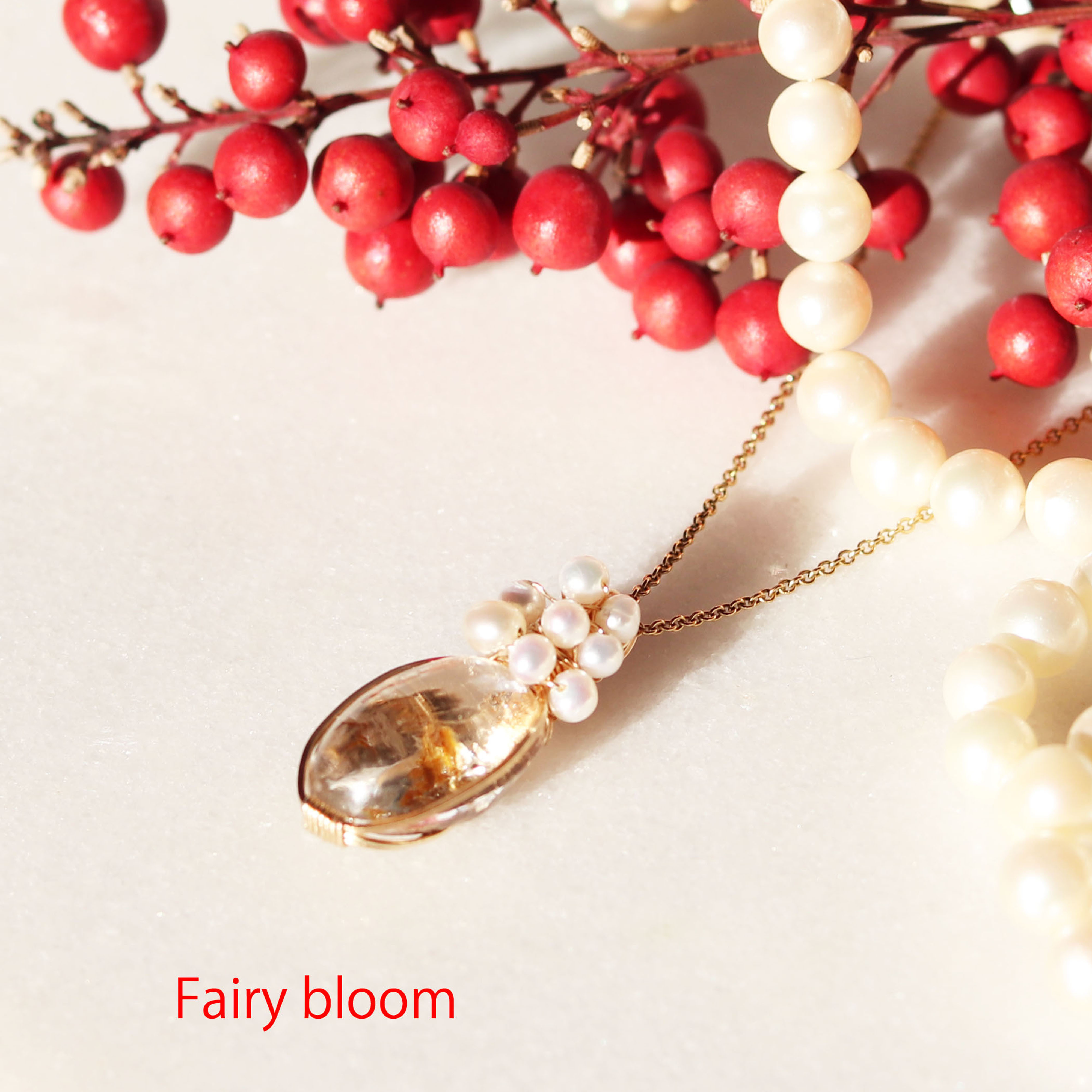 4月の誕生石　ガーデンクォーツ　天然石ネックレス　ジュエリー　【meditation】