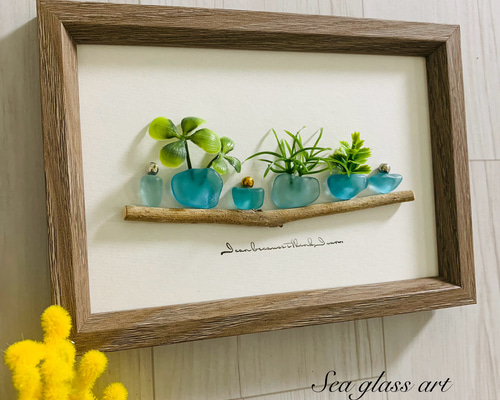♡izmページ♡シーグラスアート シーグラスアート 癒し 海の宝石 ガラス細工 インテリア雑貨 北欧 観葉
