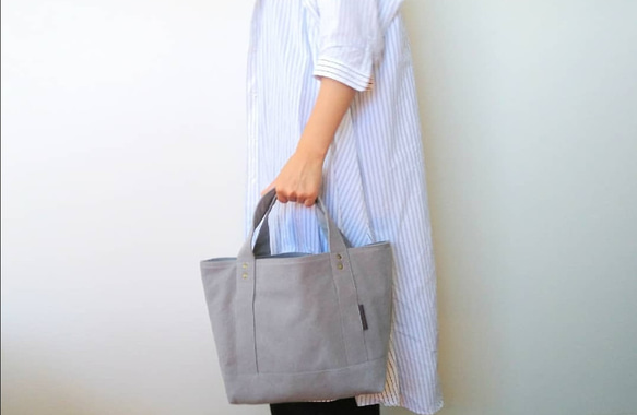 M)富士金梅ヴィンテージ帆布トートバッグlight gray トート