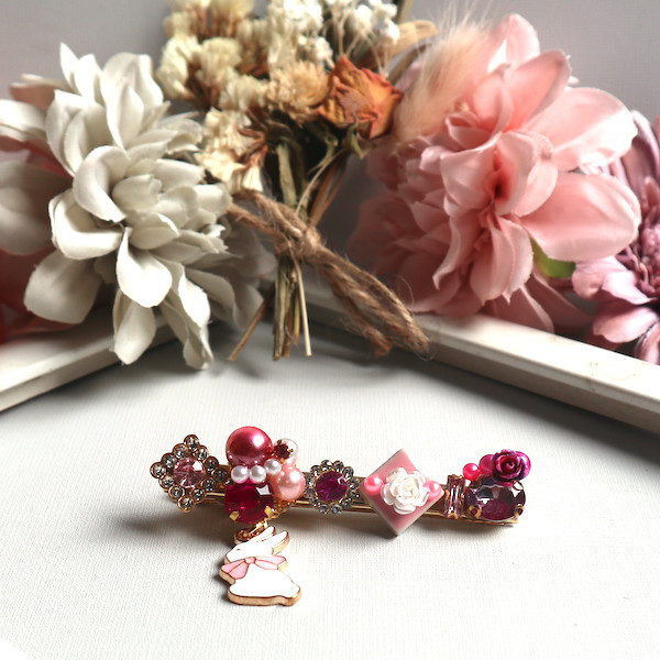 じゃれねこちゃんヘアクリップいちご