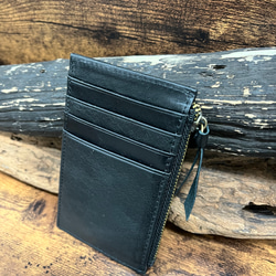 コンパクト財布　小さめ　薄い　革　イタリアンレザー　ブラック　プレゼント　ギフトに 6枚目の画像