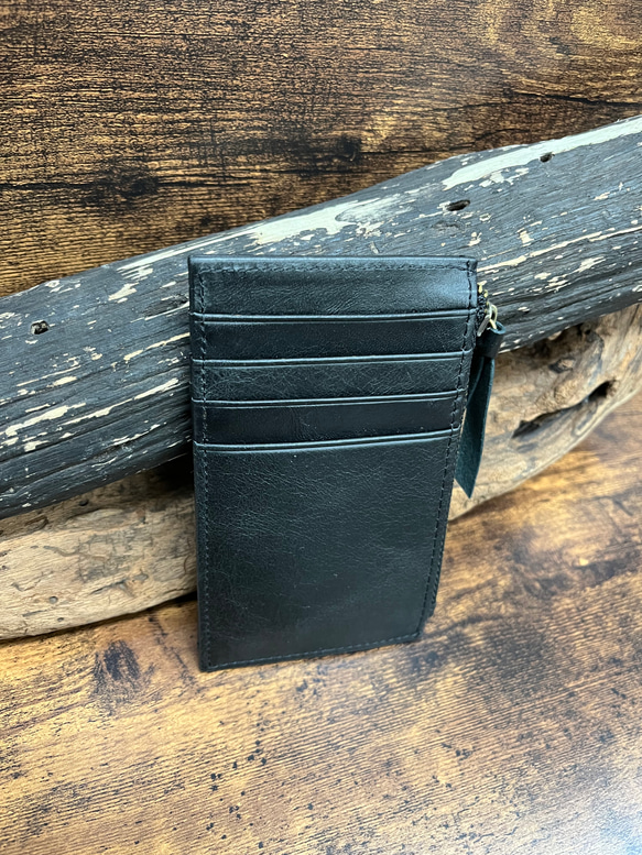 コンパクト財布　小さめ　薄い　革　イタリアンレザー　ブラック　プレゼント　ギフトに 3枚目の画像