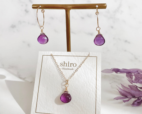期間限定★耳ものチャーム★アメシスト　2月誕生石イヤリングにも 期間限定☆耳ものチャーム☆アメシスト 2月誕生石イヤリングにも