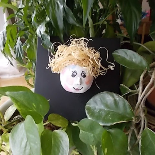 絵画 インテリア 紙粘土オブジェのコラボ画 顔 2 その他人形 susa-art