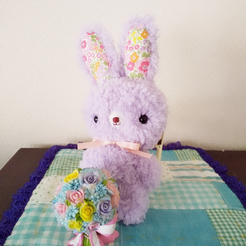 約22cm ふわもこうさぎさん(ラベンダー) ぬいぐるみ rocaluna 通販
