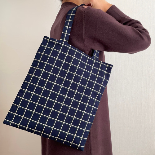 新品未使用　haag トートバッグ　エコバッグ　チェック　（パープルチェック） 新品未使用 haag トートバッグ エコバッグ チェック - メルカリ