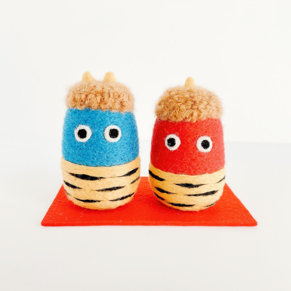 赤鬼どん♪青鬼どん♪セット 羊毛フェルト woolwool 通販 15250488