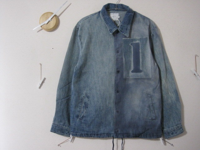 １点物　インディゴ デニム ゼッケン【１】霜降りコーチジャケット  ナンバリング／ミリタリー／カバーオール／サバゲー
