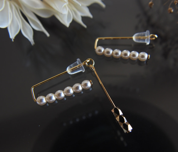 【Creema限定】Ear cuff＊ｍinimal et simple＊ 艶パールのシンプルイヤーカフ　 11枚目の画像