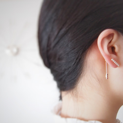 【Creema限定】Ear cuff＊ｍinimal et simple＊ 艶パールのシンプルイヤーカフ　 8枚目の画像