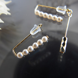 【Creema限定】Ear cuff＊ｍinimal et simple＊ 艶パールのシンプルイヤーカフ　 2枚目の画像