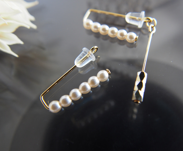 【Creema限定】Ear cuff＊ｍinimal et simple＊ 艶パールのシンプルイヤーカフ　 2枚目の画像