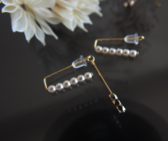 【Creema限定】Ear cuff＊ｍinimal et simple＊ 艶パールのシンプルイヤーカフ　 15枚目の画像