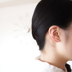 【Creema限定】Ear cuff＊ｍinimal et simple＊ 艶パールのシンプルイヤーカフ　 5枚目の画像