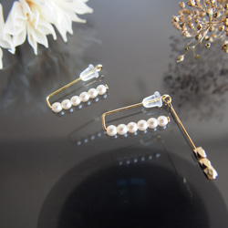 【Creema限定】Ear cuff＊ｍinimal et simple＊ 艶パールのシンプルイヤーカフ　 3枚目の画像