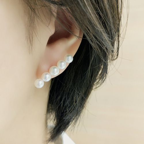 K18 あこやベビーパール 5連ピアス ピアス（その他） ジュエリー工房