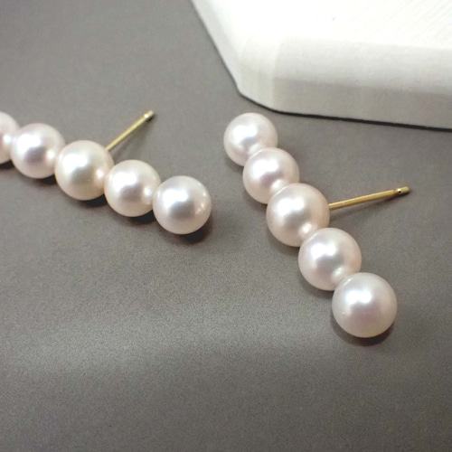 K18 あこやベビーパール 5連ピアス ピアス（その他） ジュエリー工房