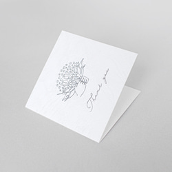 〘Kさま〙二つ折り/フラワーメッセージカード/thankyouカード/サンクスカード 3枚目の画像