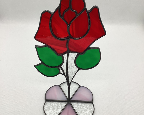 バラの壁掛け鏡 ステンドグラスオブジェ 楽天市場】ステンドグラス 壁掛け 薔薇 フレーム：クリア (SH