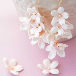 満開の桜の花束　イヤリング(ピアス) 7枚目の画像