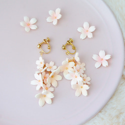 満開の桜の花束　イヤリング(ピアス) 5枚目の画像
