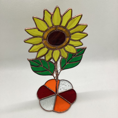ステンドグラス！！ひまわりのオブジェ♪ 立体・オブジェ Atelier